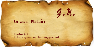 Grusz Milán névjegykártya