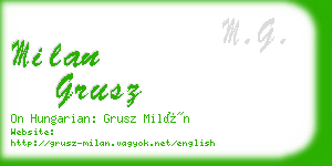 milan grusz business card